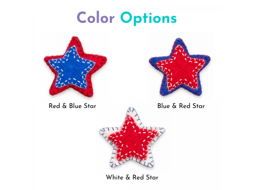 4th of July Wool Felt Stitched Stars