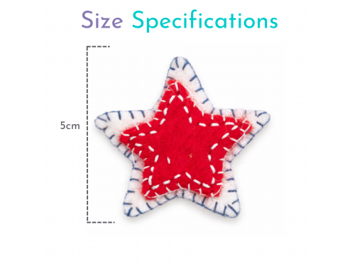 4th of July Wool Felt Stitched Stars