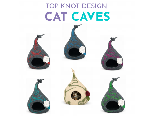 Wholesale Top Knot Design Wool Felt Cat Cave - Felt and Yarn