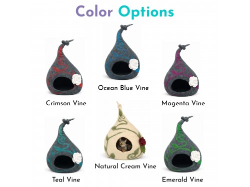 Wholesale Top Knot Design Wool Felt Cat Cave