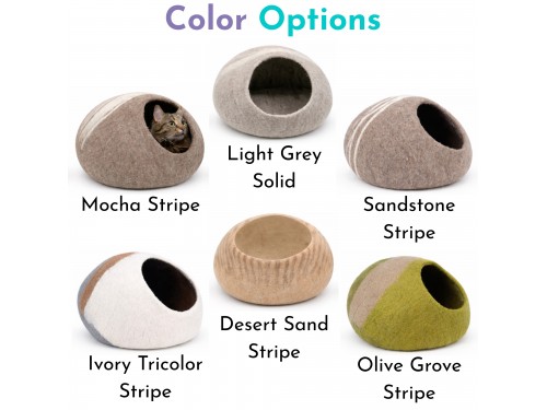 Wholesale Unique Striped Wool Felt Cat Cave