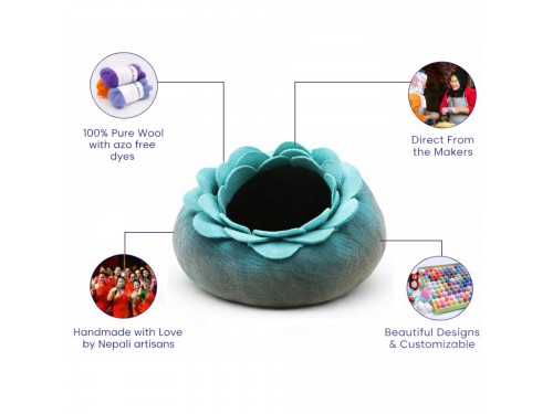 Wholesale Lotus Design Wool Felt Cat Cave