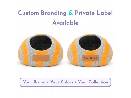 Wholesale Striped Design Wool Felt Cat Cave