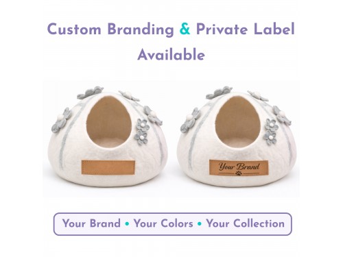 Wholesale Floral Design Wool Felt Cat Caves