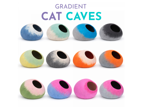 Wholesale Gradient Wool Felt Cat Caves