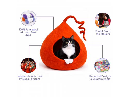 Wholesale Solid Color Tendril Wool Felt Cat Cave