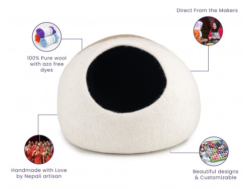 Unique Striped Wool Felt Cat Cave – Sample