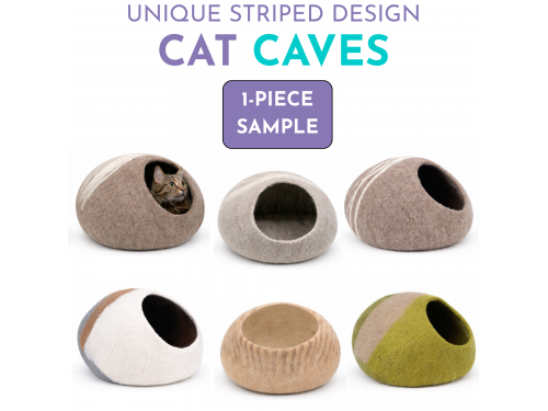 Unique Striped Wool Felt Cat Cave – Sample