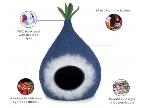 Veggie Design Wool Felt Cat House – Sample Piece