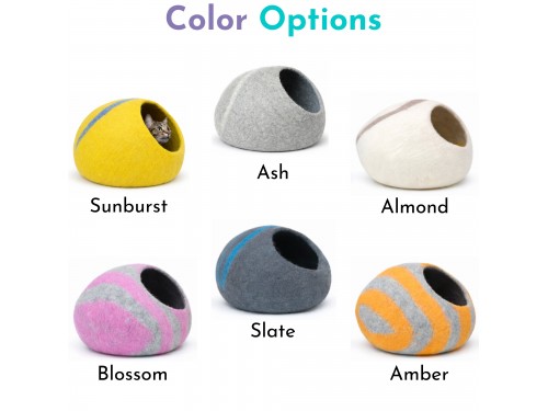 Striped Design Wool Felt Cat Cave – Sample Piece