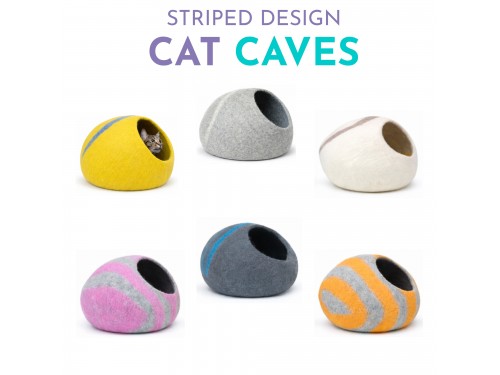 Wholesale Striped Design Wool Felt Cat Cave - Felt and Yarn