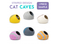 Striped Design Wool Felt Cat Cave – Sample Piece