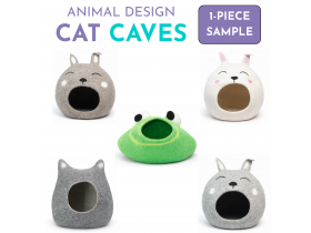 Animal Design Wool Felt Cat Cave – Sample Piece