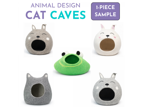Animal Design Wool Felt Cat Cave – Sample Piece