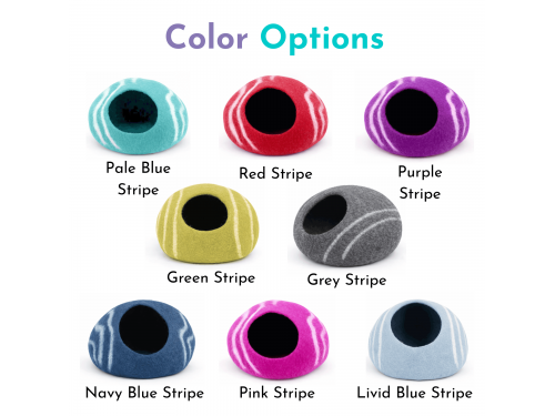 Side Striped Wool Felt Cat Cave – Sample Piece