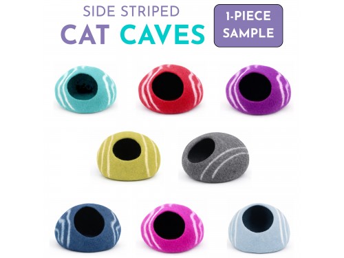 Side Striped Wool Felt Cat Cave – Sample Piece