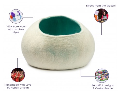 Big Opening Wool Felt Cat Cave – Sample Piece