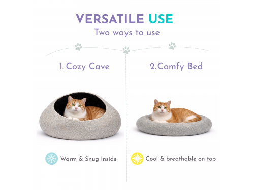 Big Opening Wool Felt Cat Cave – Sample Piece