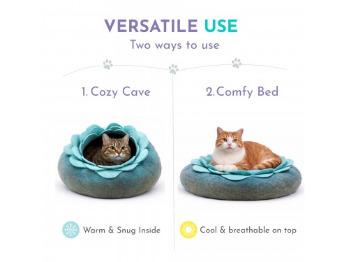 Lotus Design Wool Felt Cat Cave – Sample Piece