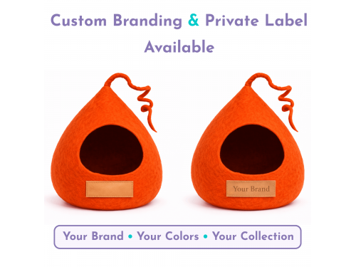 Solid Color Tendril Wool Felt Cat Cave – Sample Piece