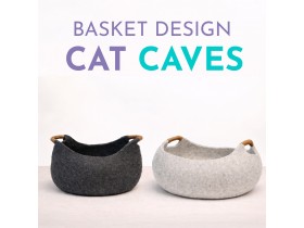 Wholesale Basket Design Wool Felt Cat Bed - Felt and Yarn