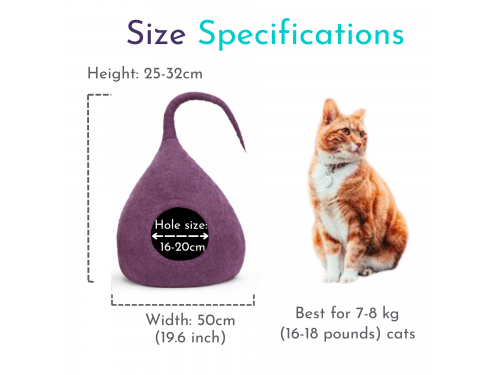 Straight Tendril Wool Felt Cat Cave – Sample Piece