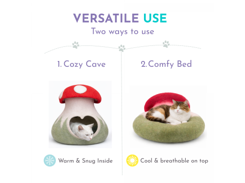 Wholesale Mushroom Design Wool Felt Cat Caves