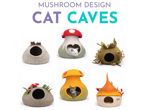 Wholesale Cute Creatures Wool Felt Cat Caves - Felt and Yarn