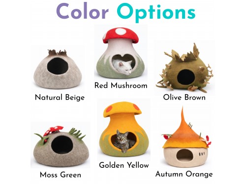 Wholesale Mushroom Design Wool Felt Cat Caves