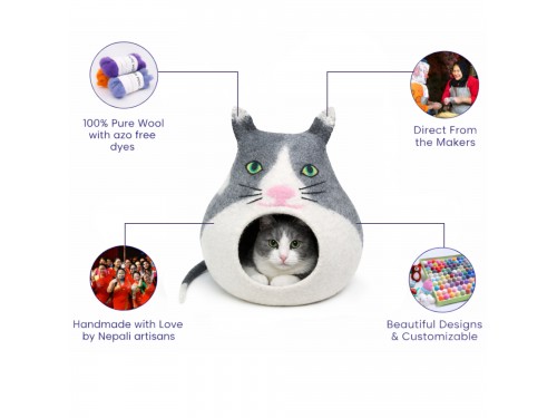 Wholesale Premium Animal Design Wool Felt Cat Caves