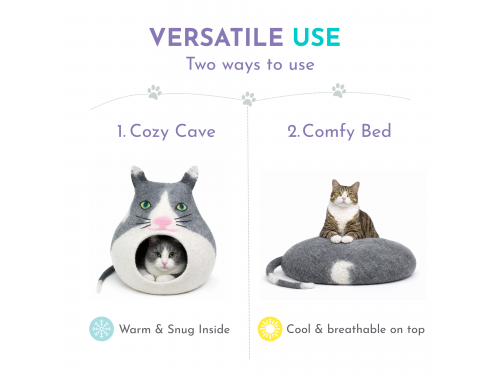 Wholesale Premium Animal Design Wool Felt Cat Caves
