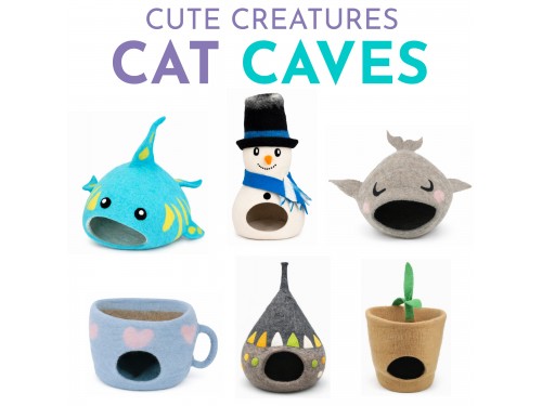 Wholesale Cute Creatures Wool Felt Cat Caves - Felt and Yarn