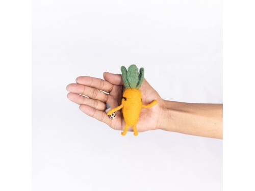 Handmade Wool Felt Carrot Character Ornament