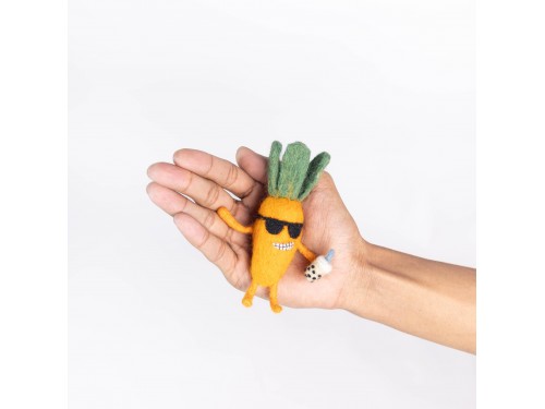 Handmade Wool Felt Carrot Ornament - Felt and Yarn