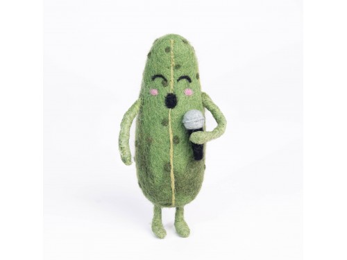 Handmade Wool Felt Singer Cucumber Ornament