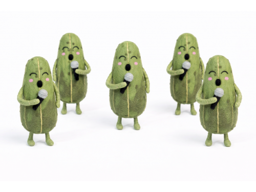 Handmade Wool Felt Singer Cucumber Ornament