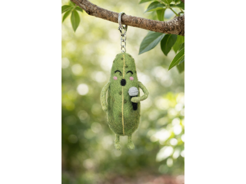 Handmade Wool Felt Singer Cucumber Ornament