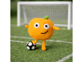 Handmade Wool Felt Orange Character with Football Ornament