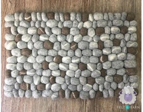 Brown and Grey Felt Pebble Rug