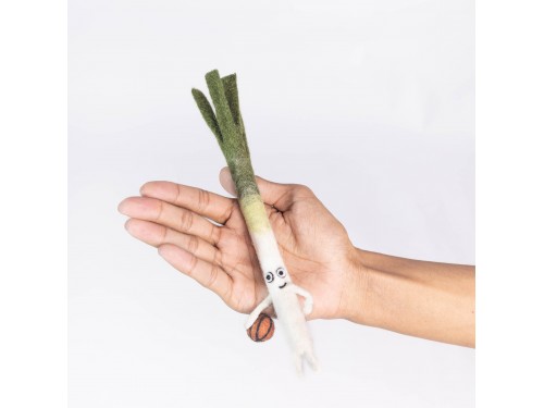 Wool Felt Leek Basketball Character Ornament