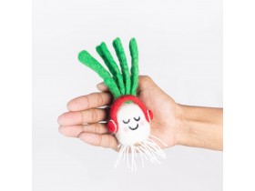 Handmade Wool Radish Veggie Ornament - Felt and Yarn