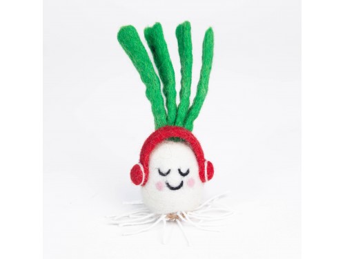 Handmade Wool Felt Radish Veggie Ornament