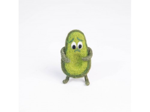 Handmade Wool Felt Shy Avocado Ornament