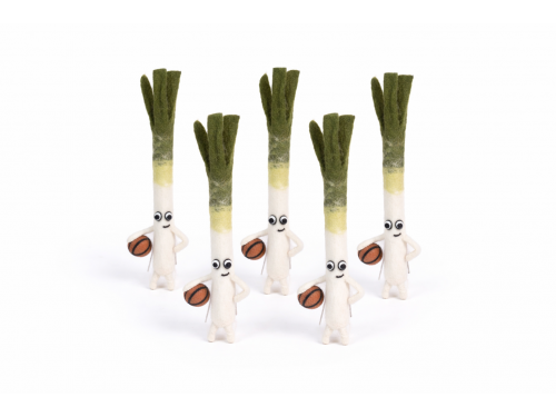 Wool Felt Leek Basketball Character Ornament