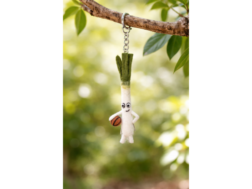 Wool Felt Leek Basketball Character Ornament