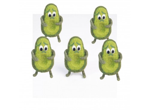 Handmade Wool Felt Shy Avocado Ornament
