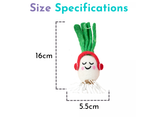 Handmade Wool Radish Veggie Ornament