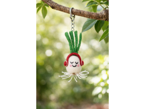 Handmade Wool Radish Veggie Ornament