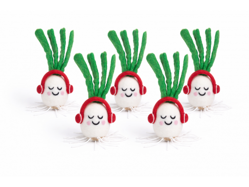 Handmade Wool Radish Veggie Ornament