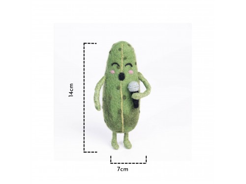 Handmade Wool Felt Singer Cucumber Ornament